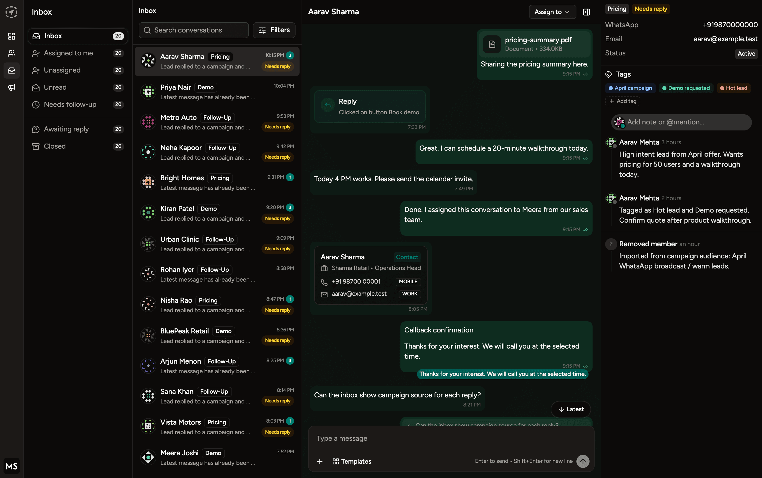 Prosematic inbox screenshot